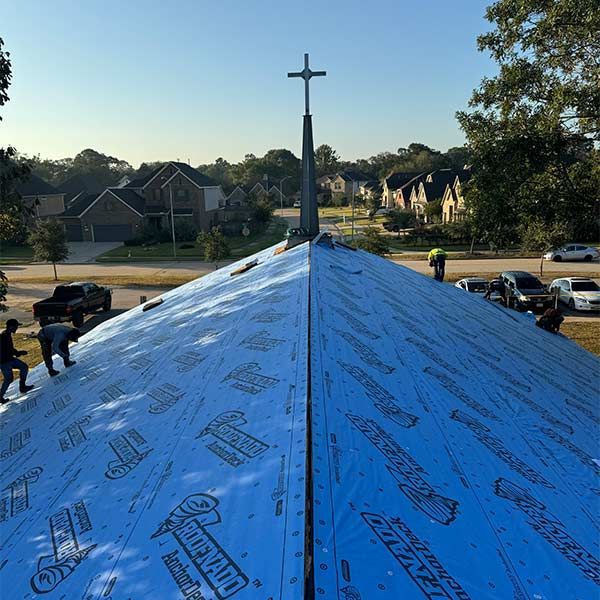 Church roof before replacement in Houston, TX - Terzo Roofing