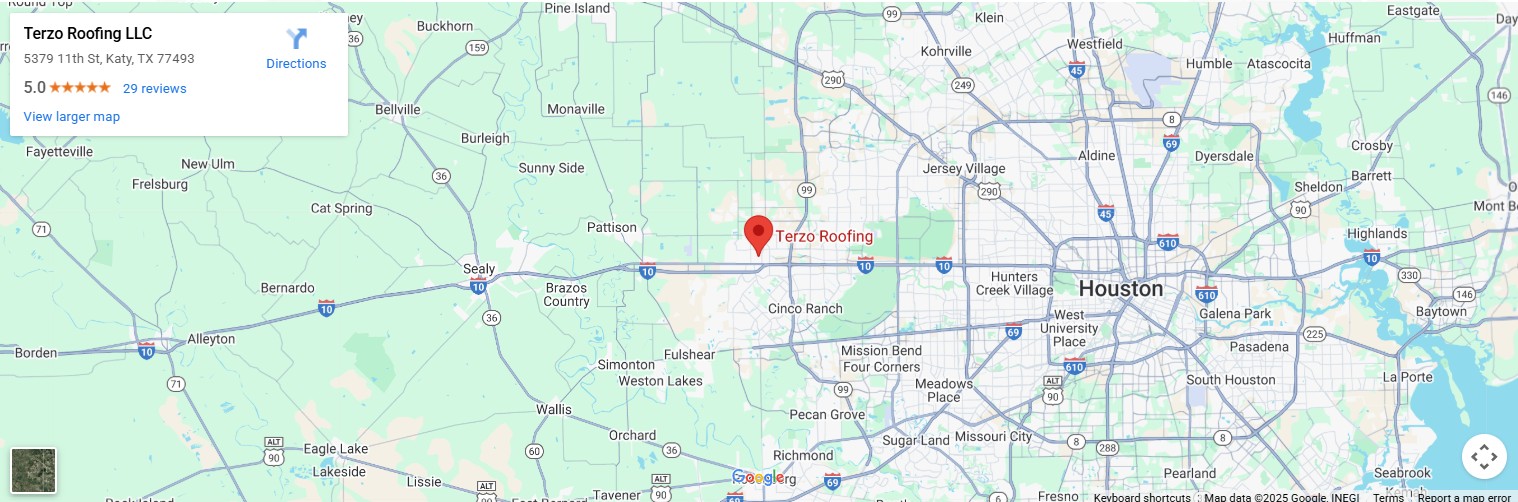 Terzo Roofing service areas map